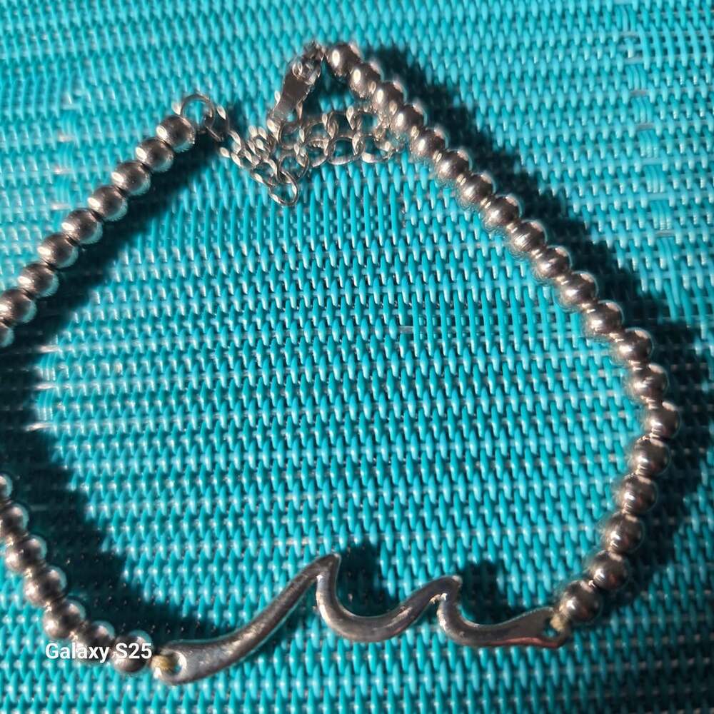 Through The Waves of Life Silver-Tone Beaded Wave Bracelet